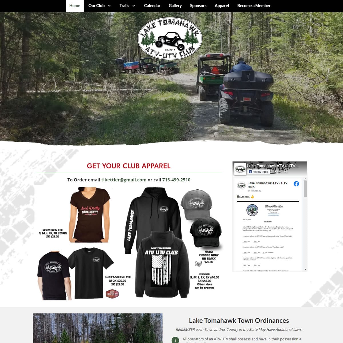 Lake Tomahawk ATV UTV Club WEB WORK LIFE  Site Design